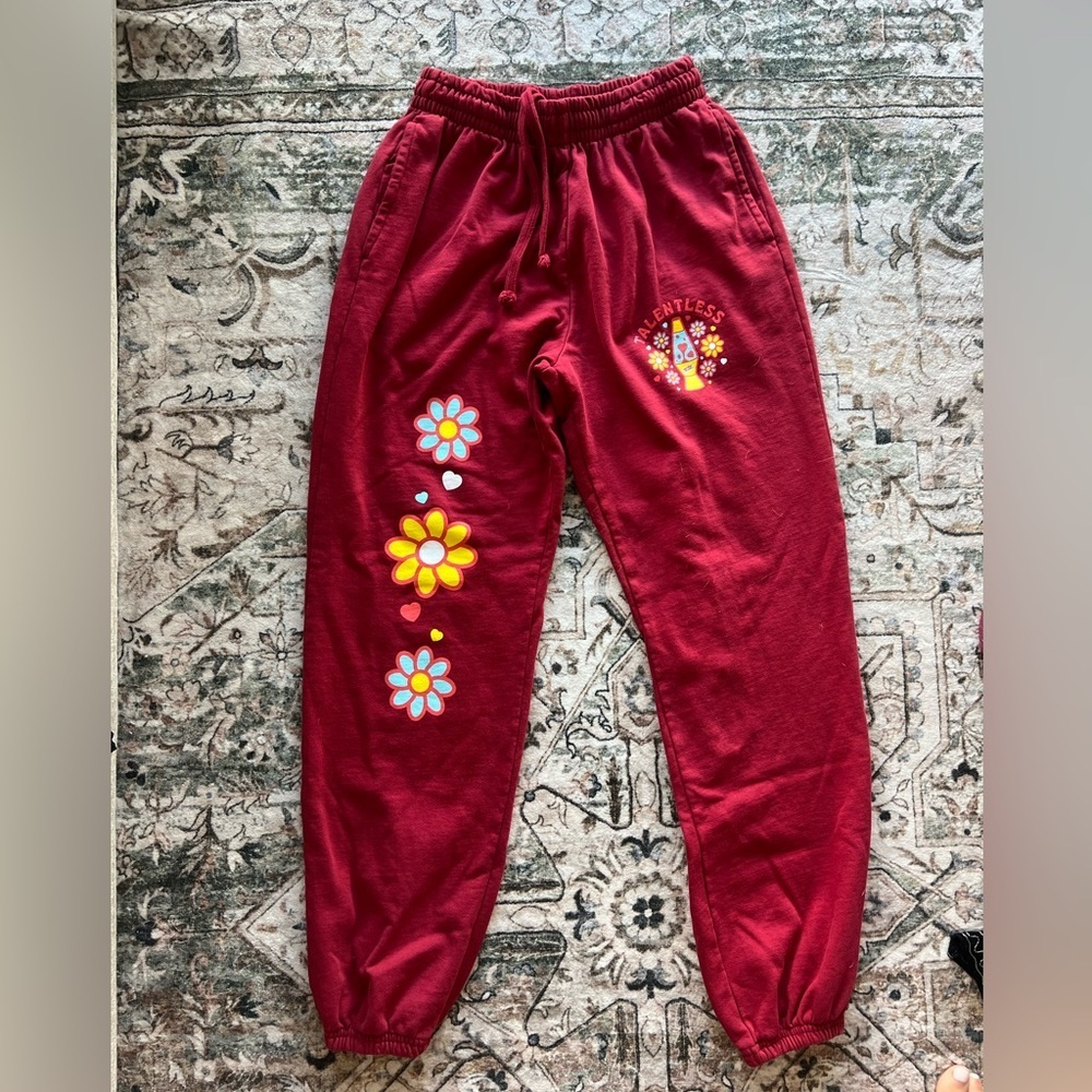 TALENTLESS Red “Burning for You” sweatpants